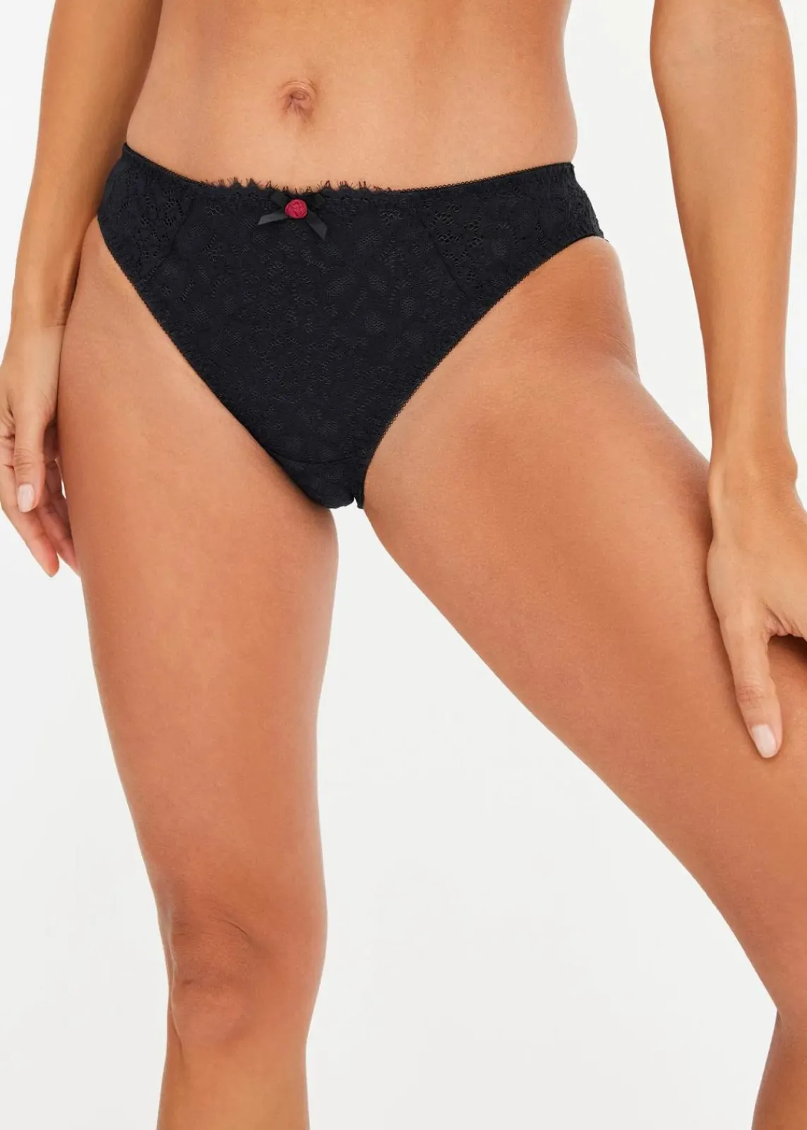 bonprix Wäsche·Dessous|Wäsche·Höschen^Slip mit Spitze schwarz