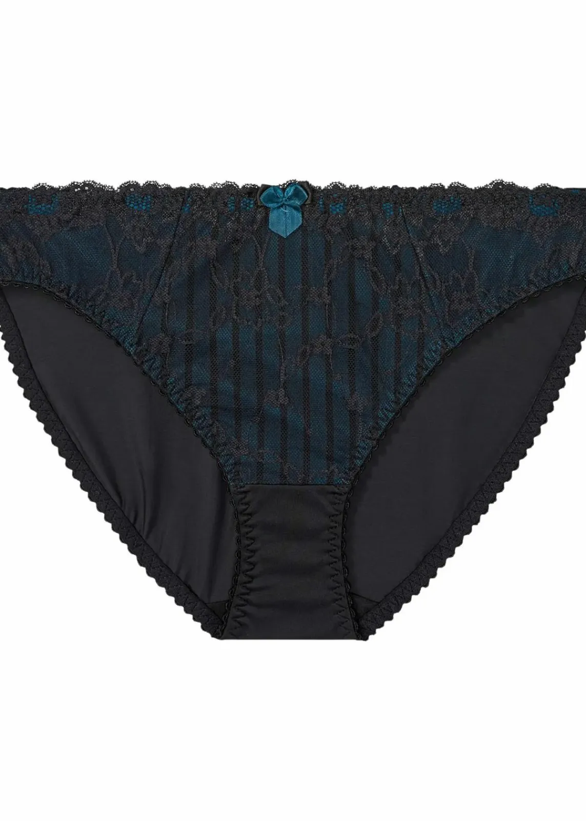 bonprix Wäsche·Dessous|Wäsche·Höschen^Slip mit zarter Spitze schwarz/blaupetrol
