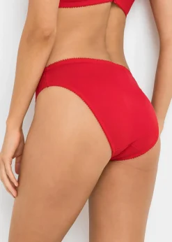bonprix Höschen|Dessous^Slip mit zarter Spitze (2er Pack) erdbeere+grau meliert