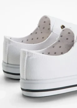 bonprix Sneaker|Sneaker^Slip-In-Sneaker aus Baumwoll-Canvas weiß