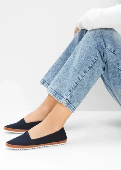bonprix Slipper & Halbschuhe|Sommerschuhe^Slipper aus Baumwoll-Canvas dunkelblau
