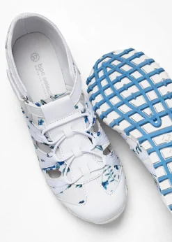 bonprix Schuhe & Accessoires In Spezialgrößen·Schuhe In Übergröße|Sommerschuhe^Slipper mit Profilsohle weiß/hellblau geblümt