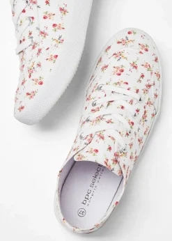 bonprix Sneaker|Schuhe & Accessoires In Spezialgrößen·Schuhe In Übergröße^Sneaker weiß/rot geblümt