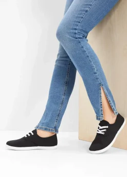 bonprix Schuhe & Accessoires In Spezialgrößen·Schuhe In Übergröße|Sneaker^Sneaker aus Baumwoll-Canvas schwarz