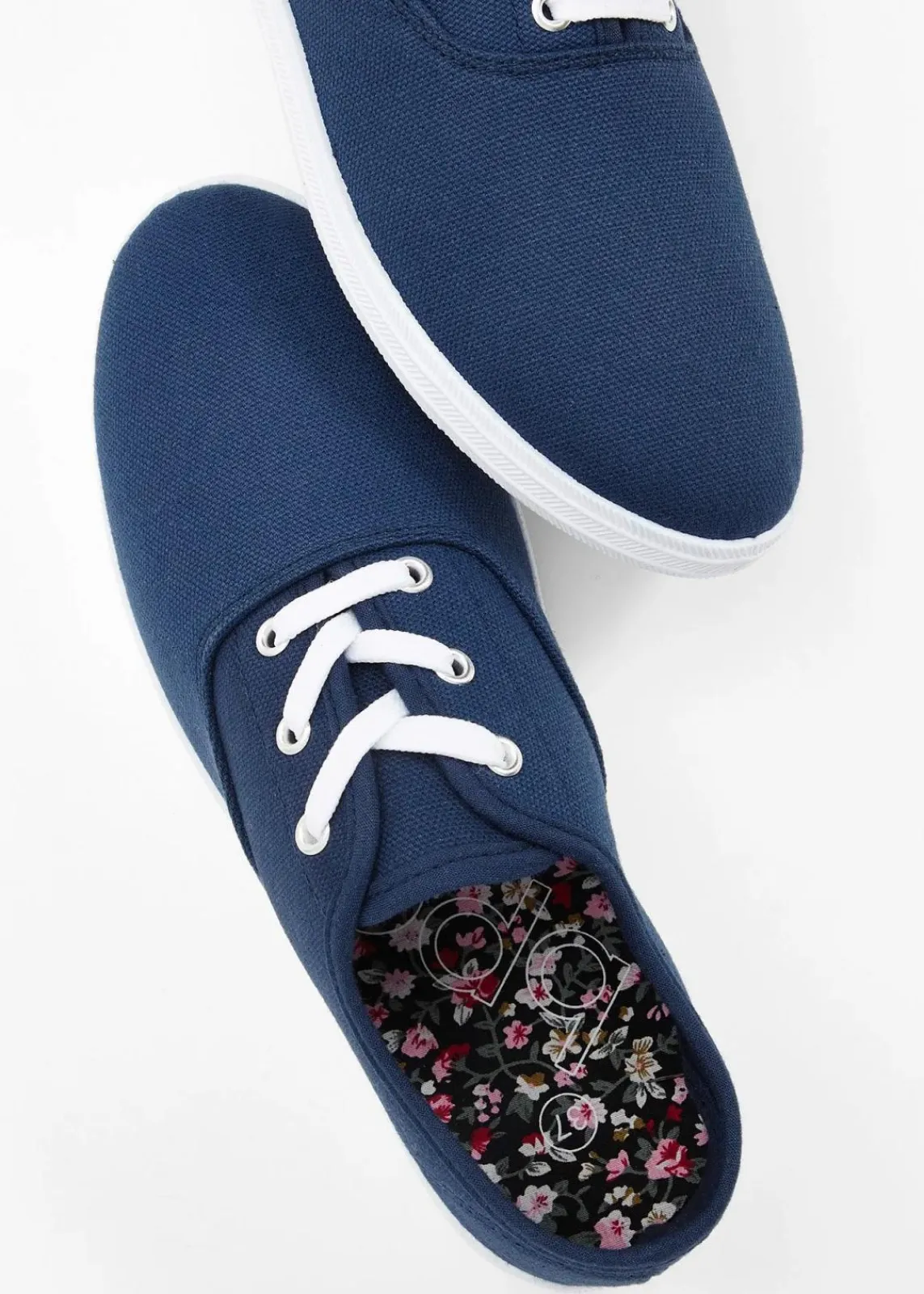 bonprix Schuhe & Accessoires In Spezialgrößen·Schuhe In Übergröße|Sneaker^Sneaker aus Baumwoll-Canvas dunkelblau