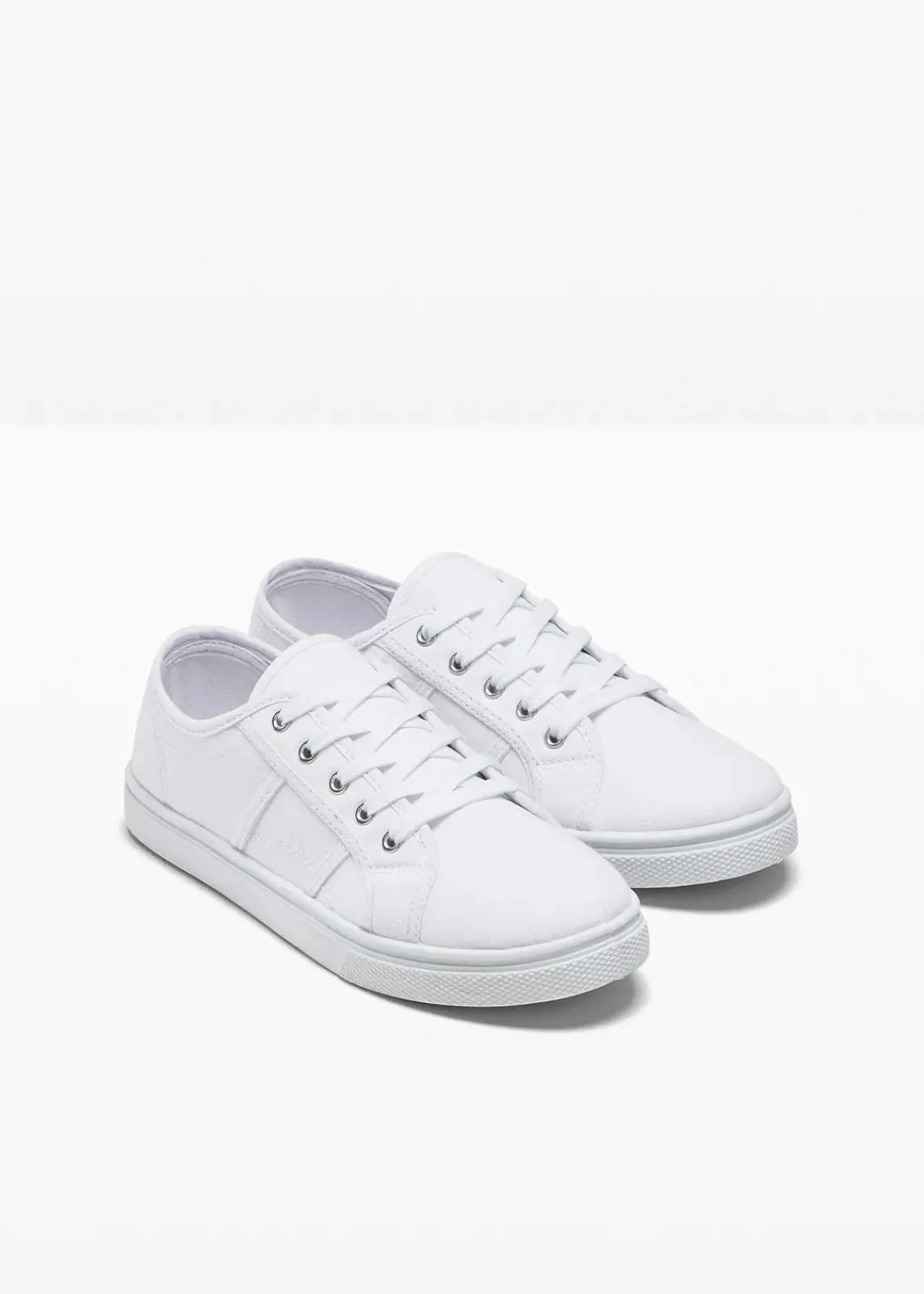 bonprix Sneaker|Sneaker^Sneaker aus Baumwoll-Canvas mit Stickerei weiß