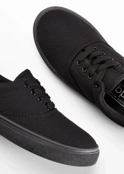 bonprix Sneaker|Sneaker^Sneaker aus Baumwoll-Canvas schwarz