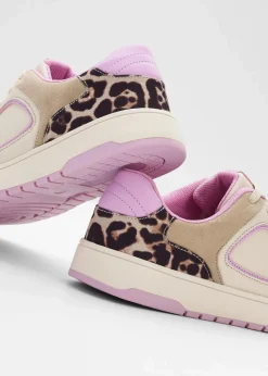 bonprix Sneaker^Sneaker mit Animal-Details beige leo/blütenpink