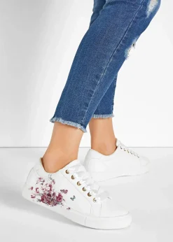 bonprix Sneaker^Sneaker mit floralem Druck weiß geblümt