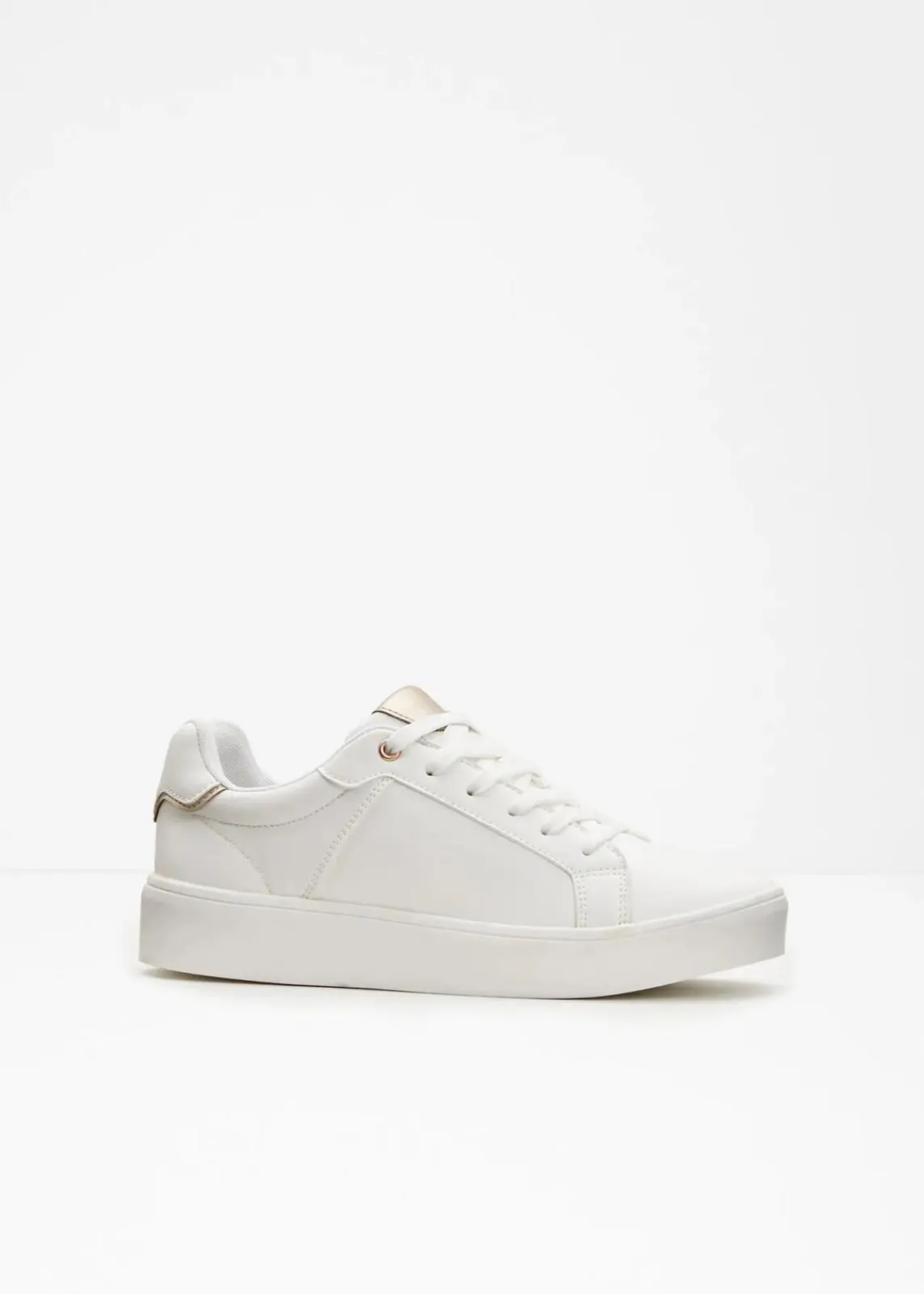 bonprix Sneaker^Sneaker mit gepolsterter Innensohle weiß/roségoldfarben