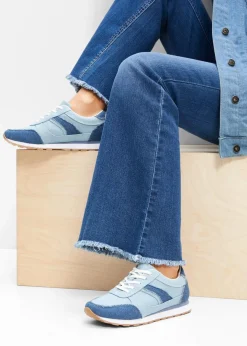 bonprix Sneaker|Sport- & Trekkingschuhe^Sneaker mit Mesh-Einsatz dunkelblau denim/hellblau denim