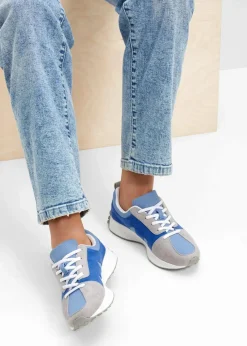 bonprix Sneaker^Sneaker mit Mesh-Einsatz blau/grau