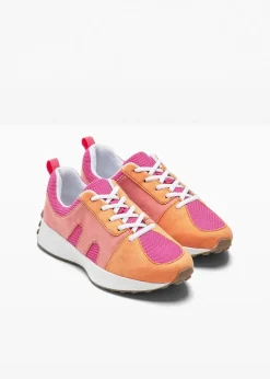 bonprix Sneaker^Sneaker mit Mesh-Einsatz pink/orange