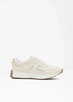 bonprix Sneaker^Sneaker mit Metallic-Details creme