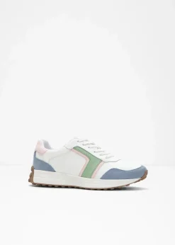 bonprix Sneaker^Sneaker mit Profilsohle weiß/rosa/grün/blau