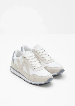 bonprix Sneaker^Sneaker mit Profilsohle weiß/beige/hellblau