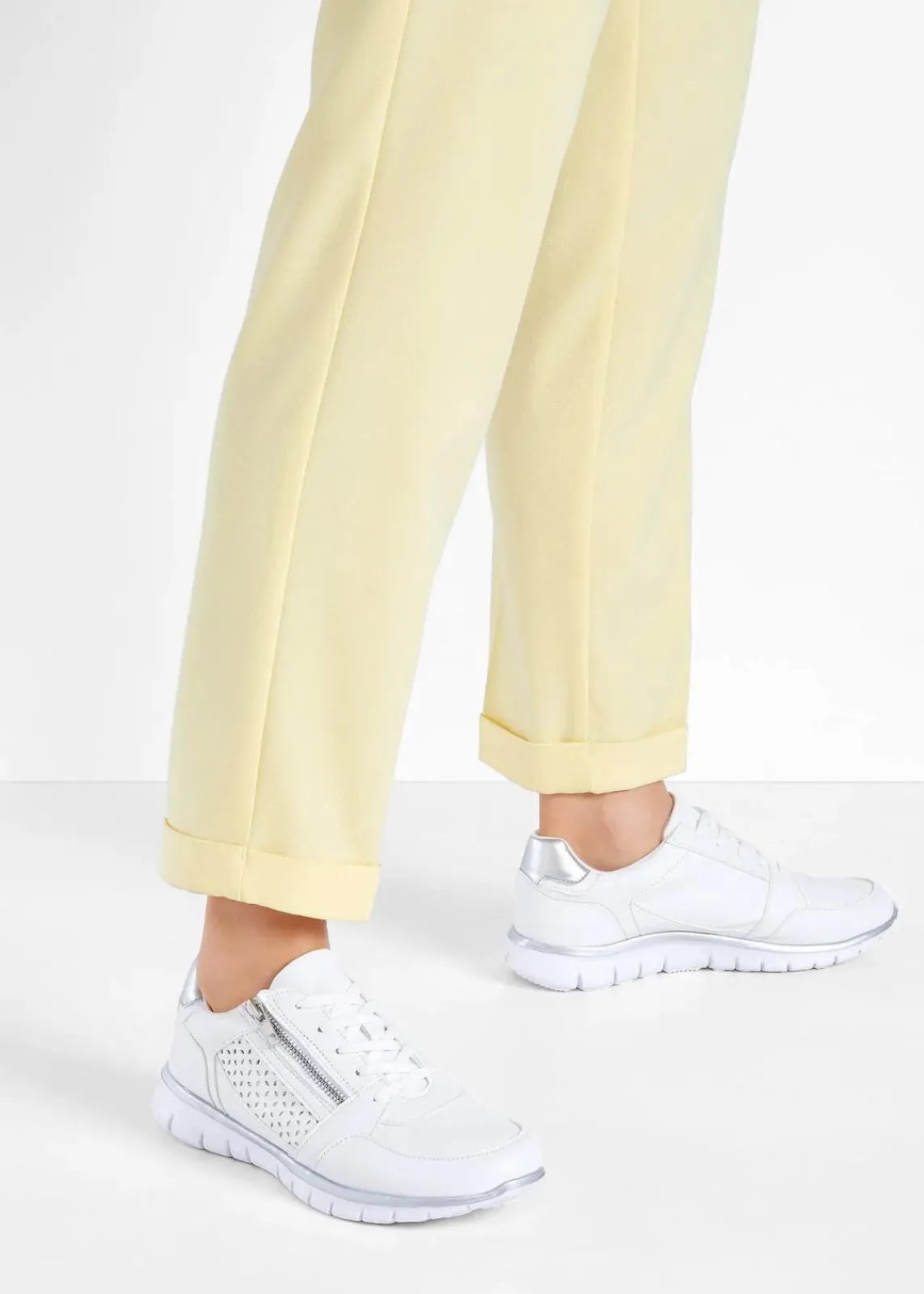 bonprix Sneaker|Schuhe & Accessoires In Spezialgrößen·Schuhe In Übergröße^Sneaker mit Reißverschluss weiss