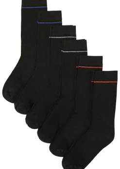 bonprix Socken|Socken^Socken mit Bio-Baumwolle (6er Pack) schwarz gestreift