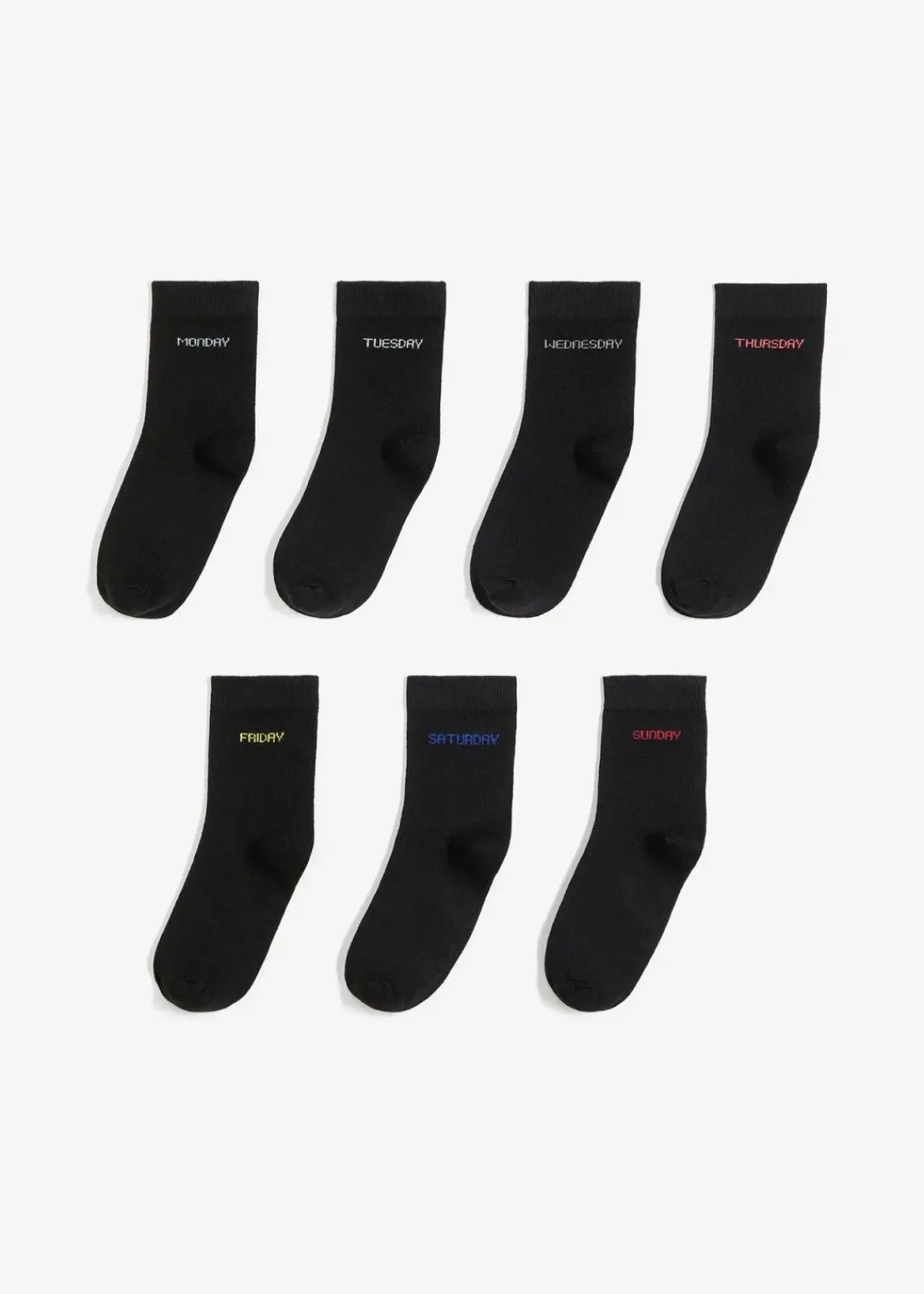 bonprix Socken|Socken^Socken mit Bio-Baumwolle (7er Pack) schwarz gemustert