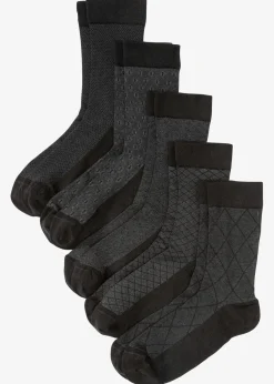 bonprix Socken|Socken^Socken mit druckfreiem Bund (5er Pack) schwarz