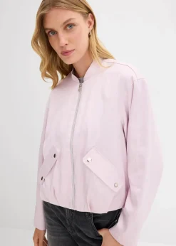 bonprix Bekleidung·Hosen|Jacken & Mäntel^Softblouson aus glänzendem Viskose-Mix puderflieder