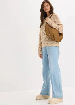 bonprix Bekleidung·Umstandsmode|Bekleidung·Jeans^Softer Oversized Pullover mit Wolle und Alpaka beige meliert