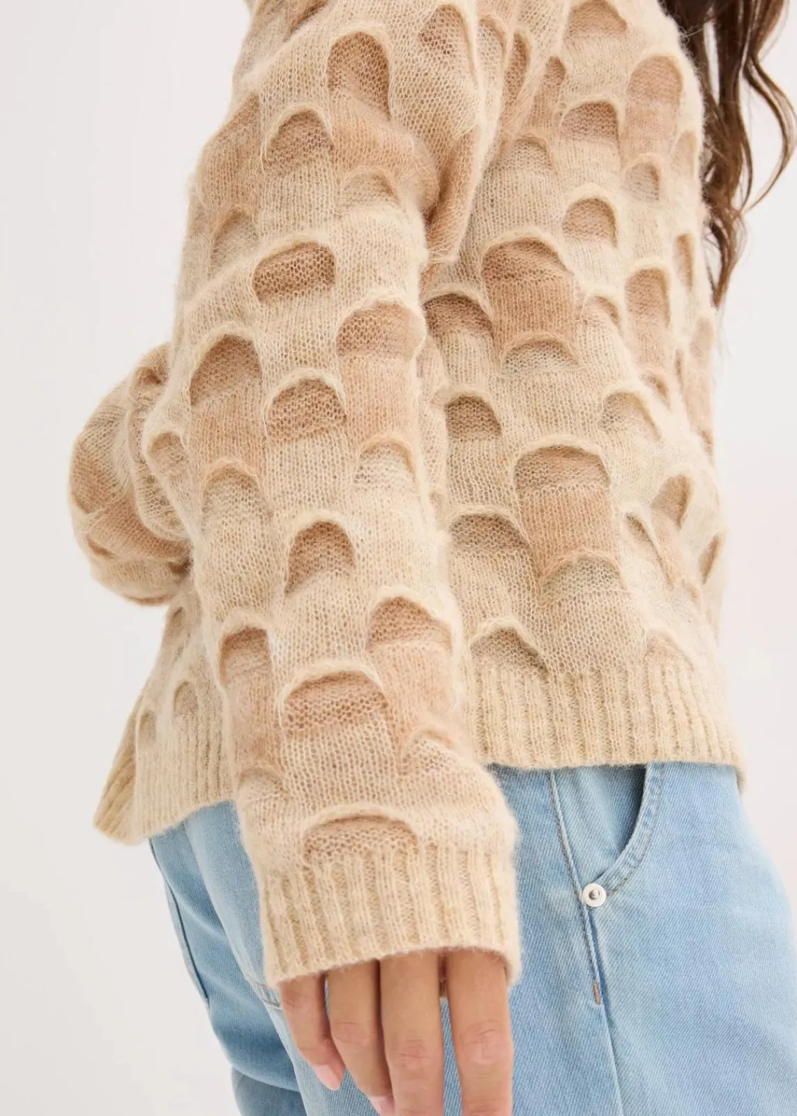 bonprix Bekleidung·Umstandsmode|Bekleidung·Jeans^Softer Oversized Pullover mit Wolle und Alpaka beige meliert