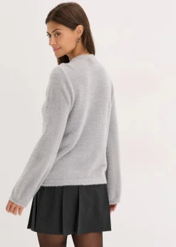 bonprix Bekleidung·Umstandsmode|Pullover & Strickjacken^Softer Pullover mit weiten Ärmeln hellgrau meliert