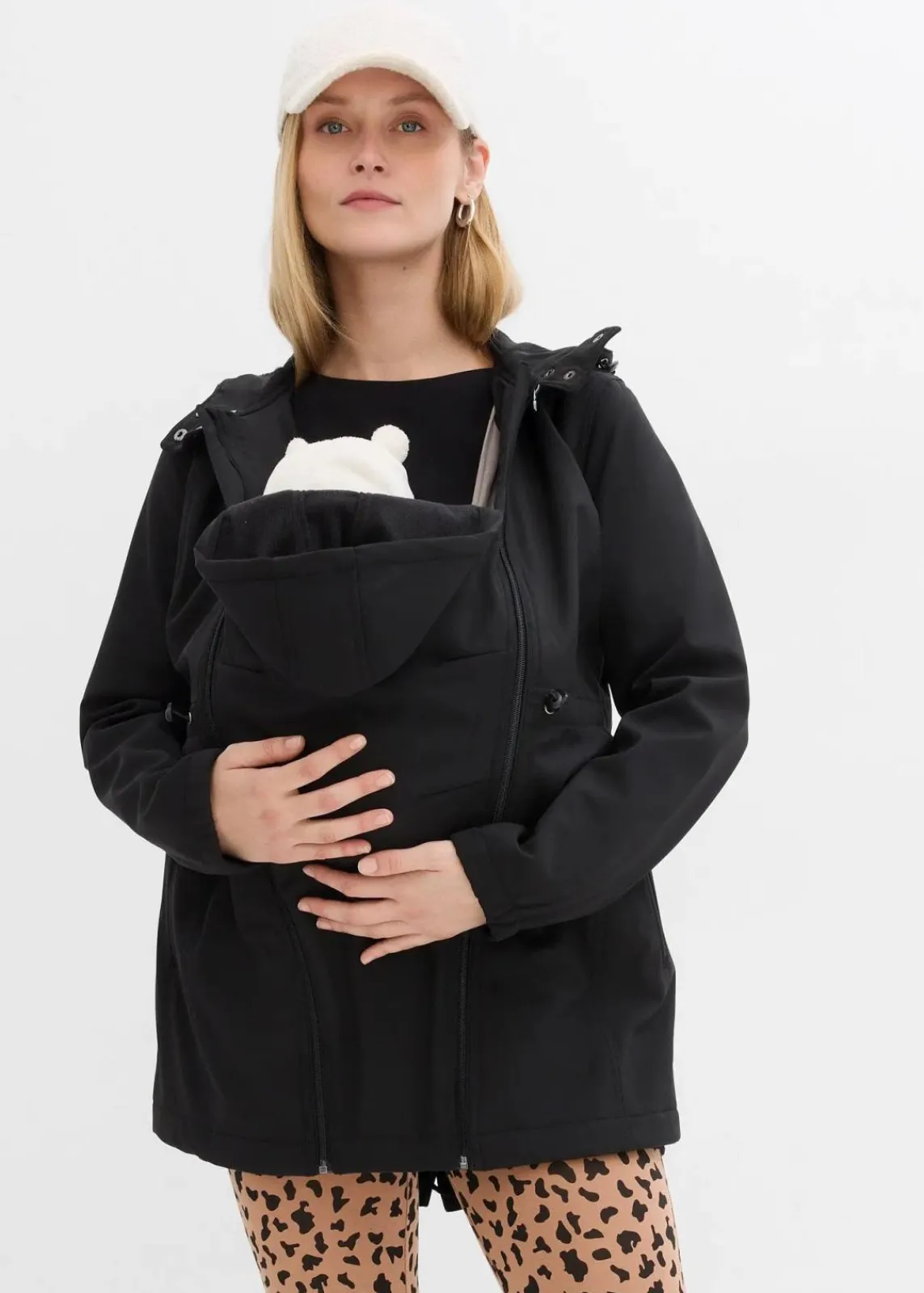 bonprix Umstandsmode|Bekleidung·Blazer^Softshell-Tragejacke / Umstandsjacke, weitenregulierbar schwarz