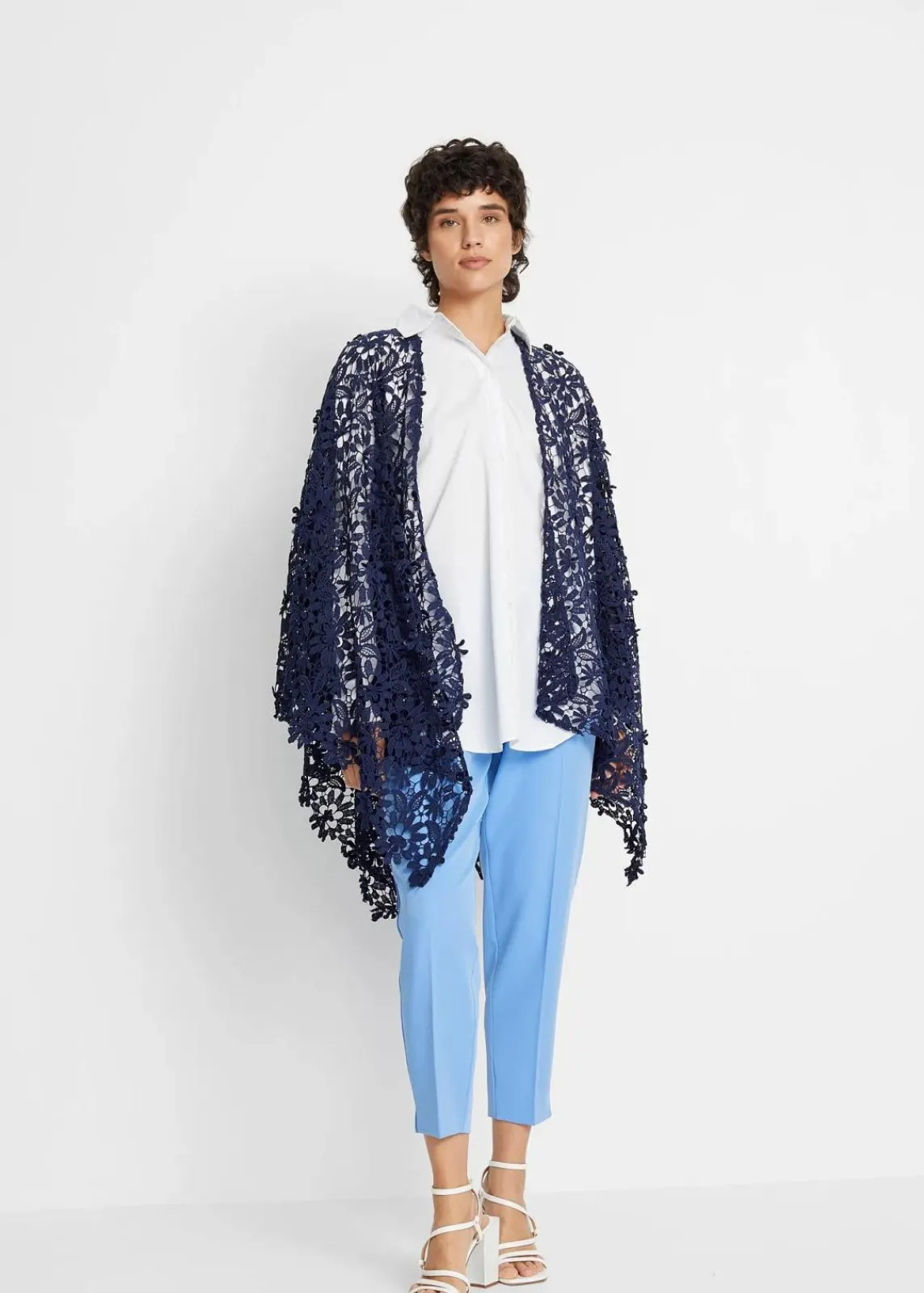 bonprix Ponchos|Schuhe & Accessoires In Spezialgrößen·Tücher & Ponchos^Sommerponcho dunkelblau