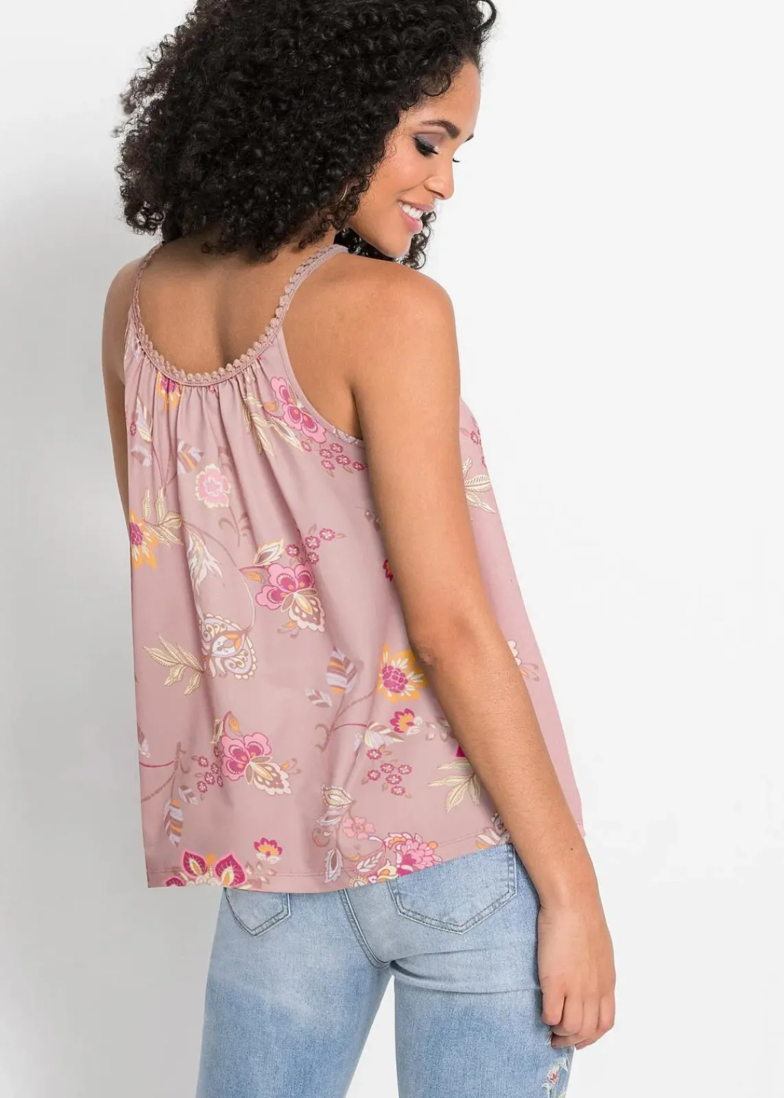 bonprix Nachhaltigere Materialien|Shirts & Tops^Spaghettiträger-Top rosenholz bedruckt