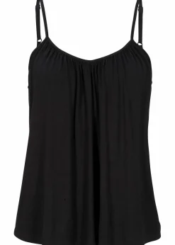 bonprix Nachhaltigere Materialien|Shirts & Tops^Spaghettiträger-Top aus fließender Viskose schwarz