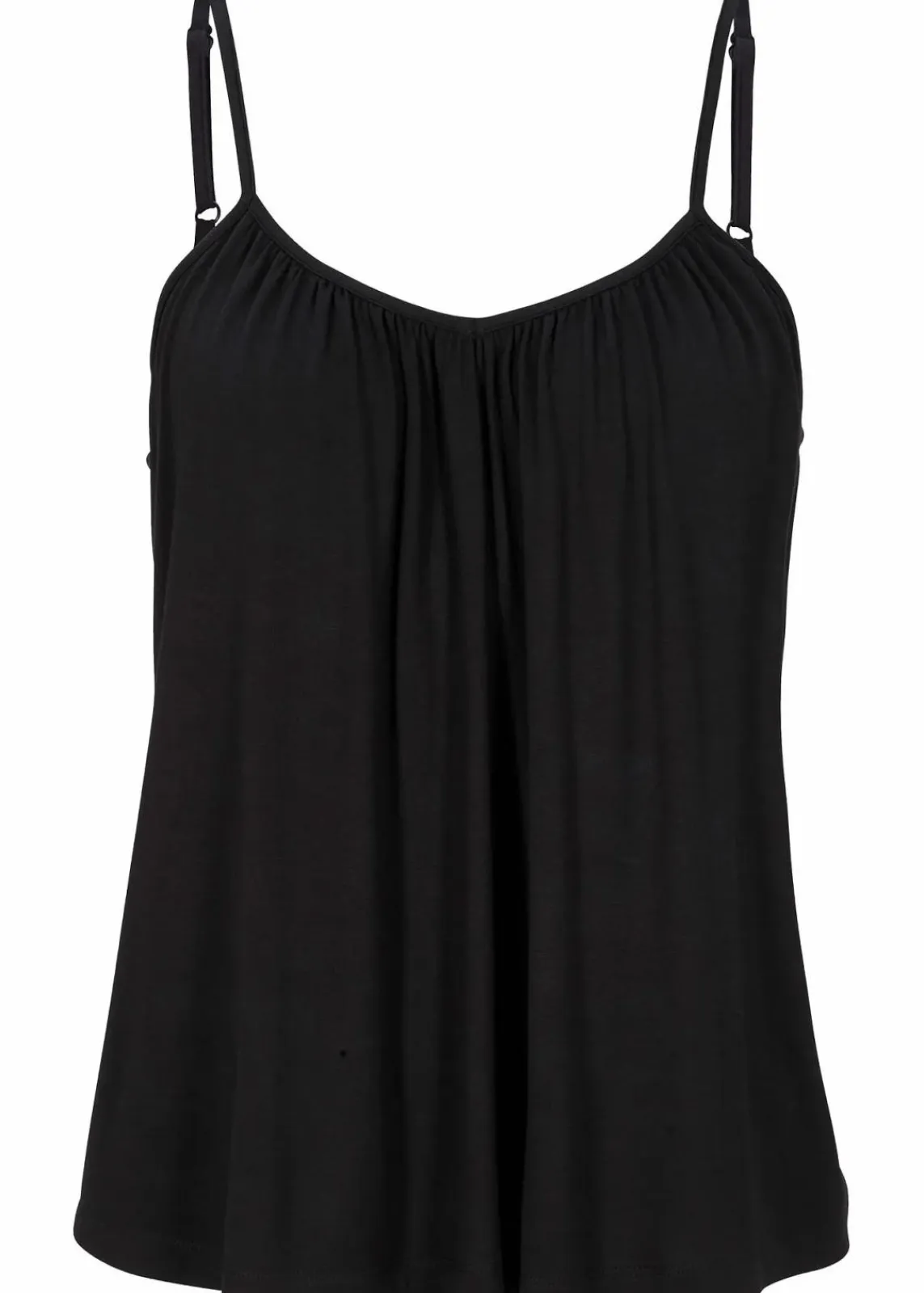 bonprix Nachhaltigere Materialien|Shirts & Tops^Spaghettiträger-Top aus fließender Viskose schwarz