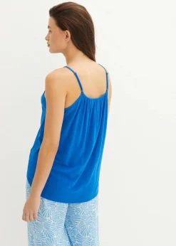 bonprix Nachhaltigere Materialien|Shirts & Tops^Spaghettiträger-Top aus fließender Viskose azurblau