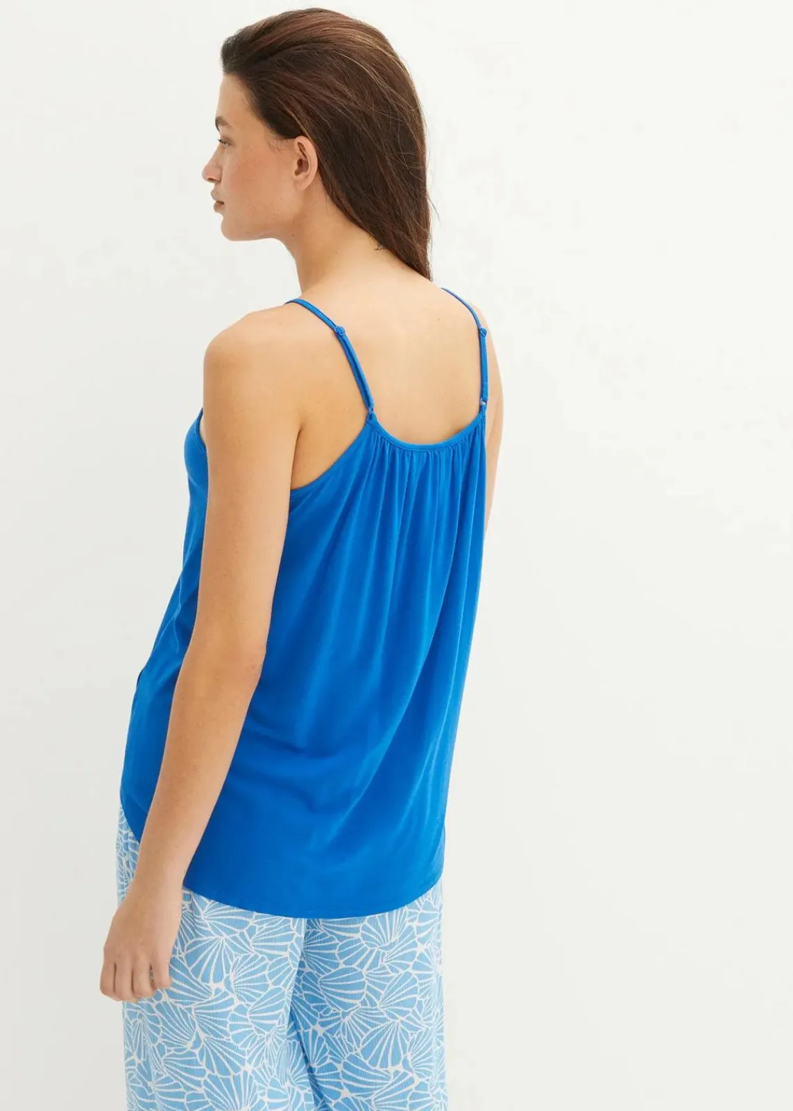 bonprix Nachhaltigere Materialien|Shirts & Tops^Spaghettiträger-Top aus fließender Viskose azurblau