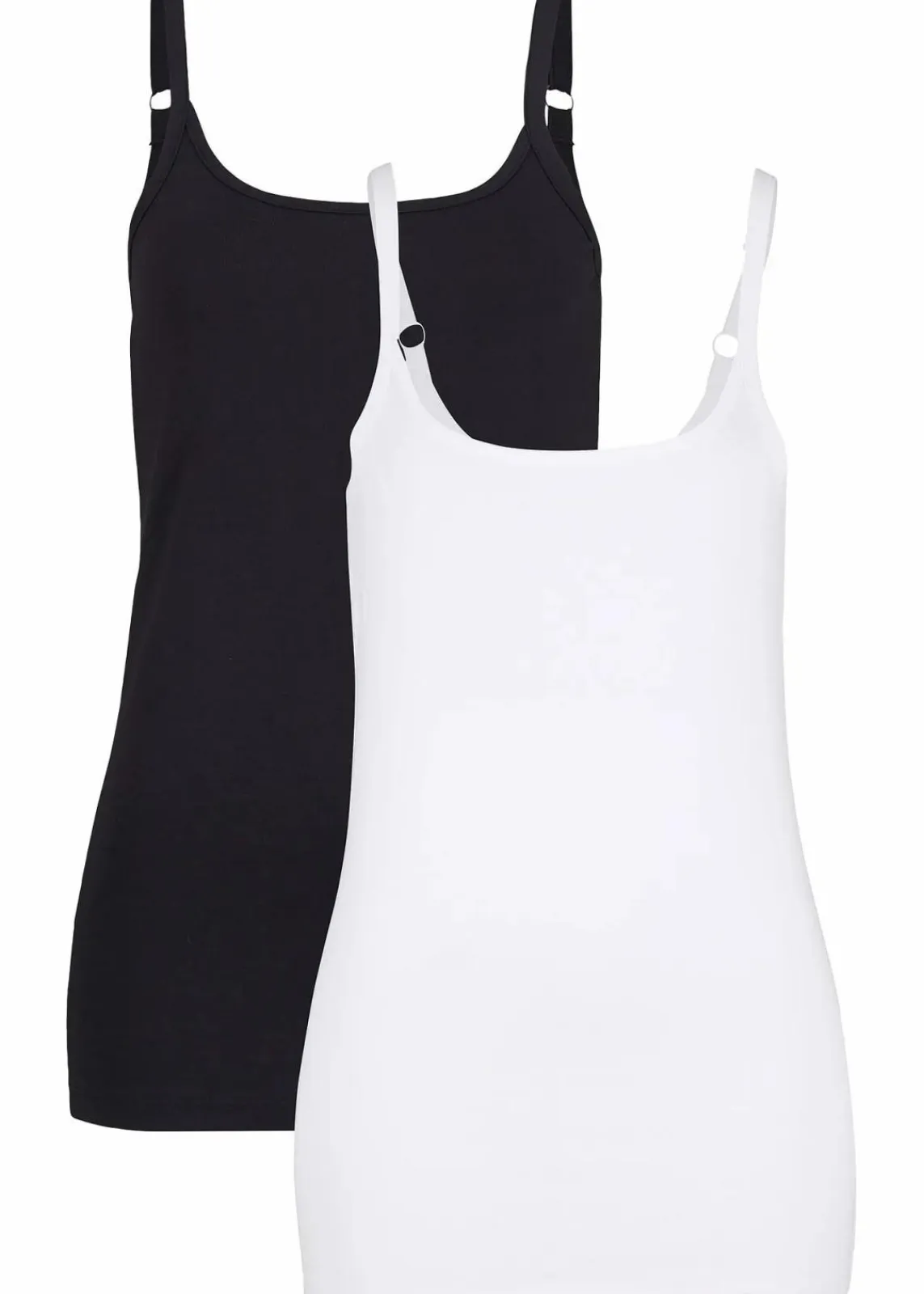 bonprix Shirts & Tops|Basics^Spaghettiträger-Top aus reiner Bio Baumwolle, (2er-Pack) weiß+schwarz
