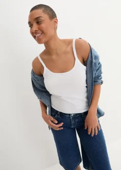 bonprix Shirts & Tops|Basics^Spaghettiträger-Top aus reiner Bio Baumwolle, (2er-Pack) weiß+schwarz