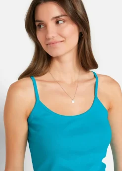 bonprix Shirts & Tops|Basics^Spaghettiträger-Top aus reiner Baumwolle (3er Pack) helllimone + dunkelpink + karibikblau