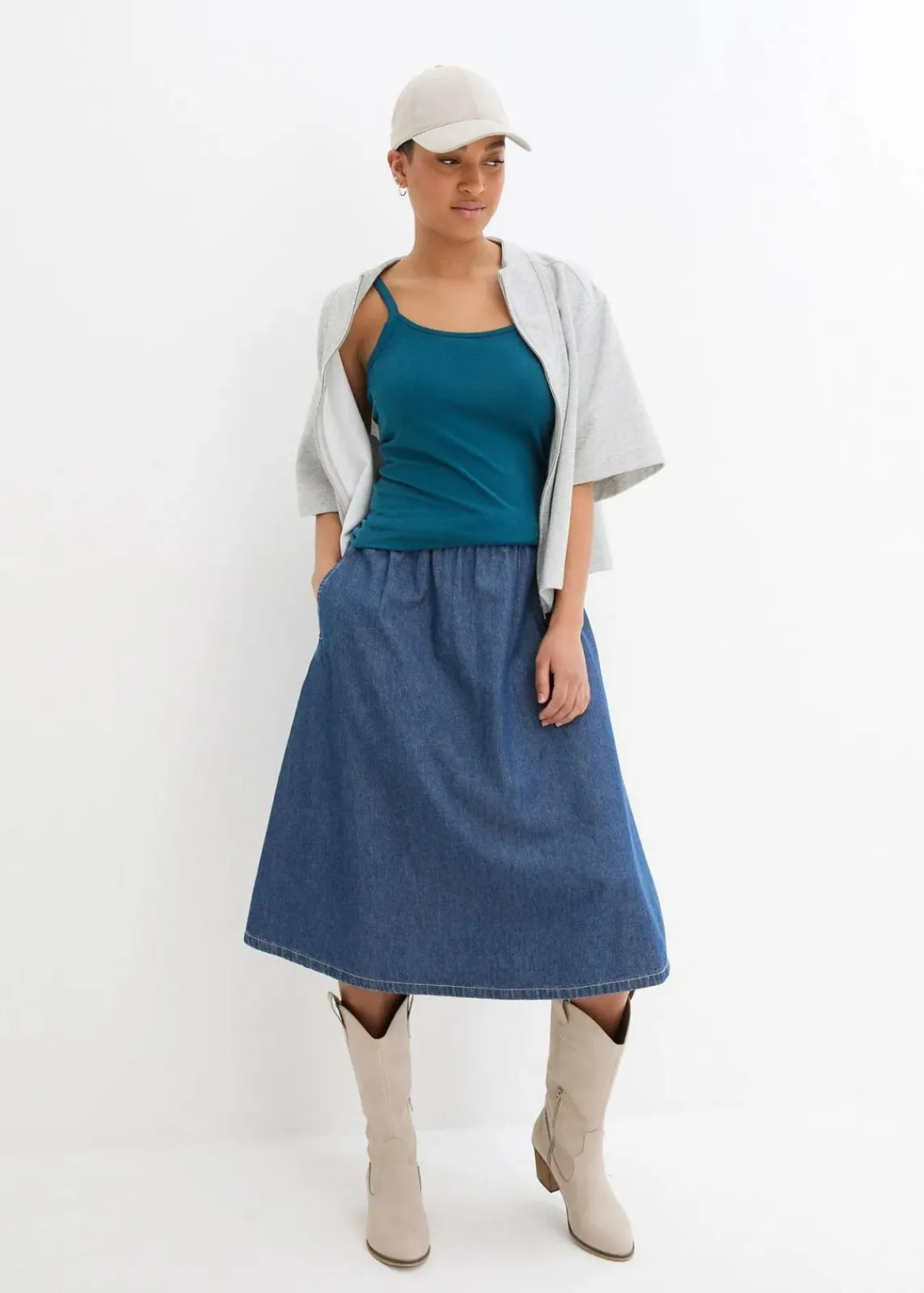 bonprix Shirts & Tops|Basics^Spaghettiträger-Top aus reiner Bio Baumwolle, (2er-Pack) blaupetrol+schwarz