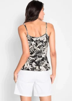 bonprix Shirts & Tops^Spaghettiträger-Top aus softem Viskose-Mix schwarz bedruckt