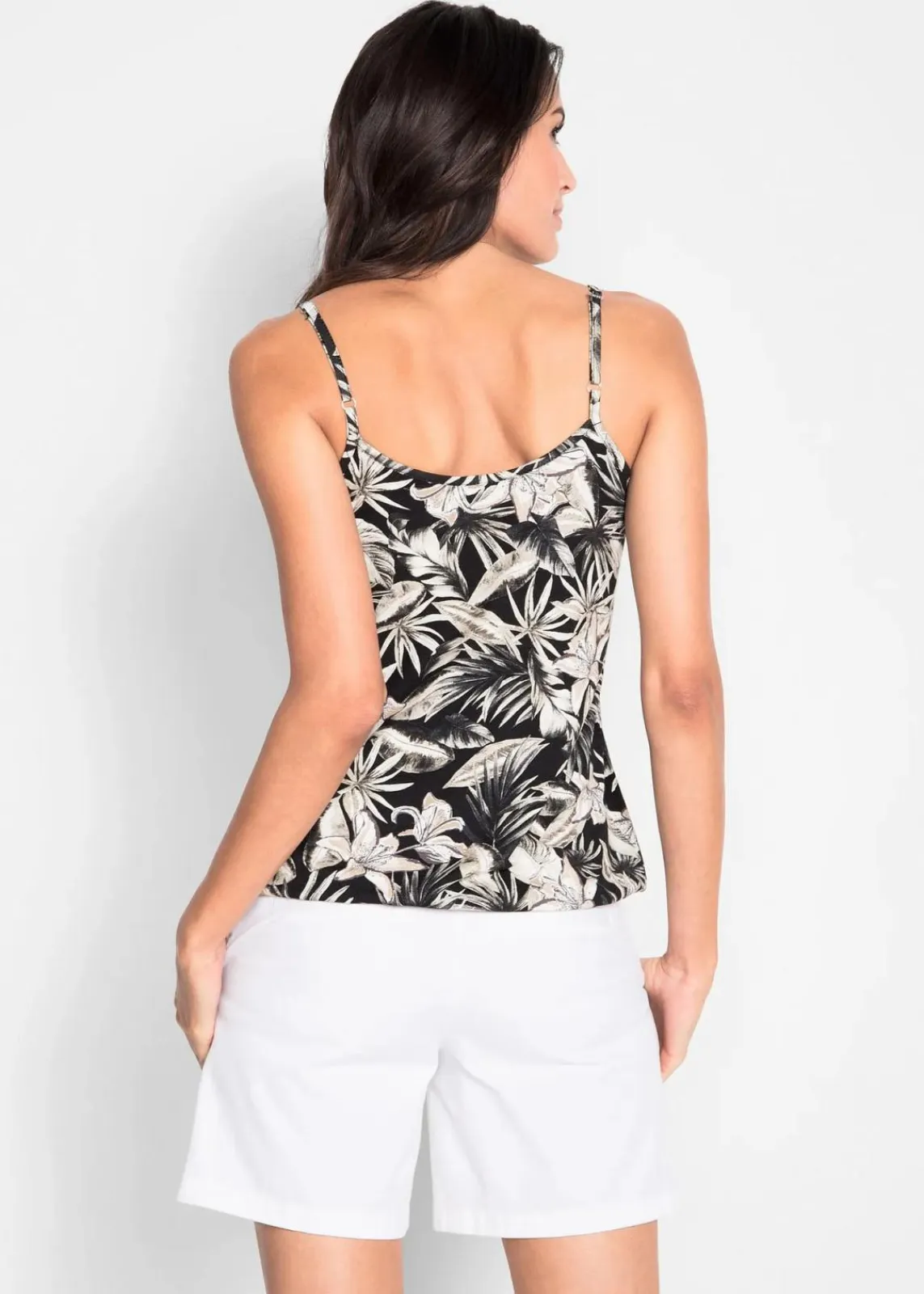 bonprix Shirts & Tops^Spaghettiträger-Top aus softem Viskose-Mix schwarz bedruckt