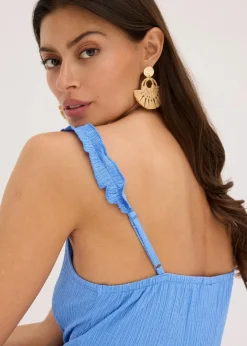 bonprix Shirts & Tops^Spaghettiträger-Top mit Rüschen mittelblau