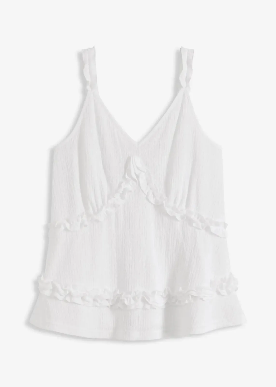 bonprix Shirts & Tops^Spaghettiträger-Top mit Rüschen weiß