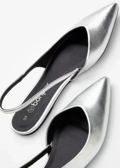 bonprix Sommerschuhe^Spitze Sling-Ballerinas silber
