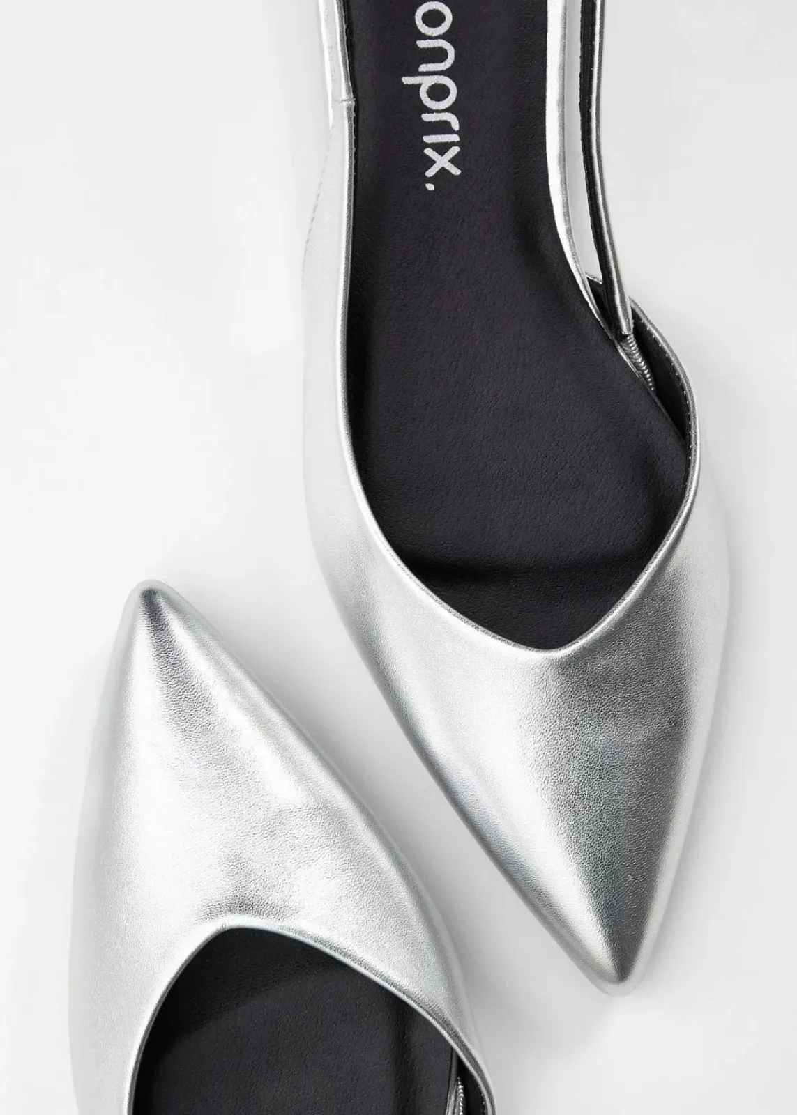 bonprix Sommerschuhe^Spitze Sling-Ballerinas silber