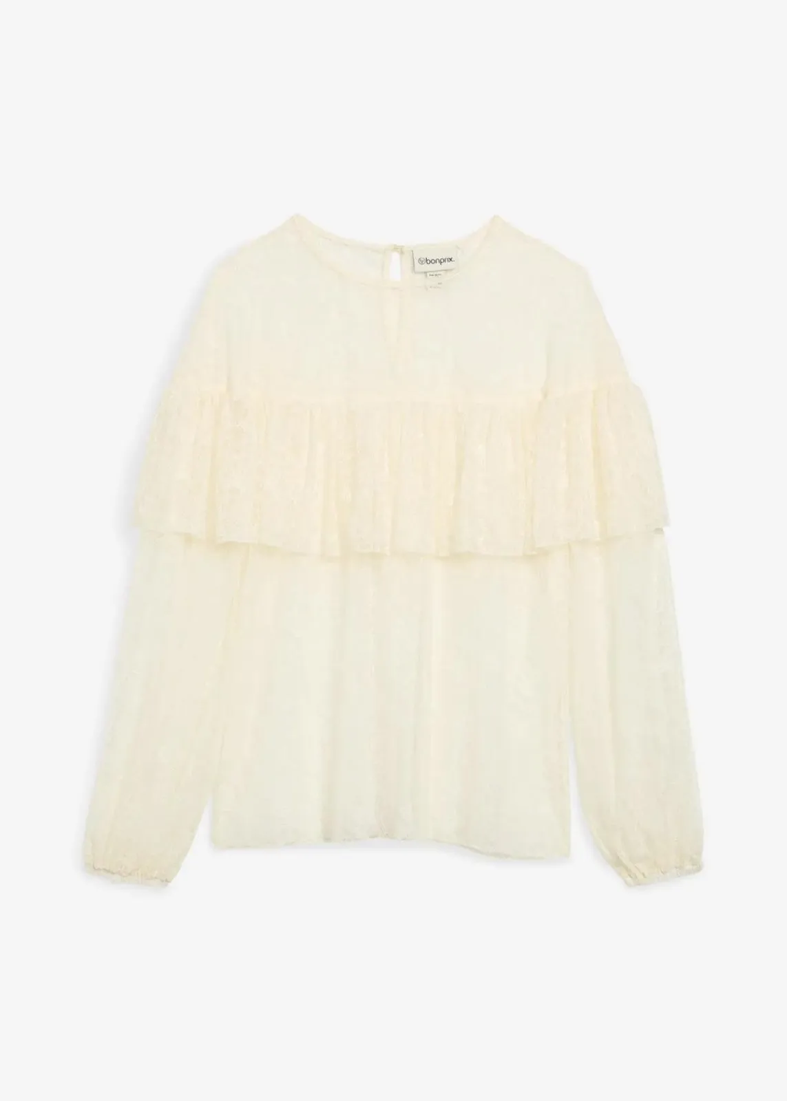 bonprix Bekleidung·Jacken & Mäntel|Blusen & Tuniken^Spitzenbluse wollweiß