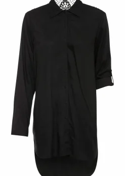 bonprix Bekleidung·Jacken & Mäntel|Nachhaltigere Materialien^Spitzenbluse schwarz