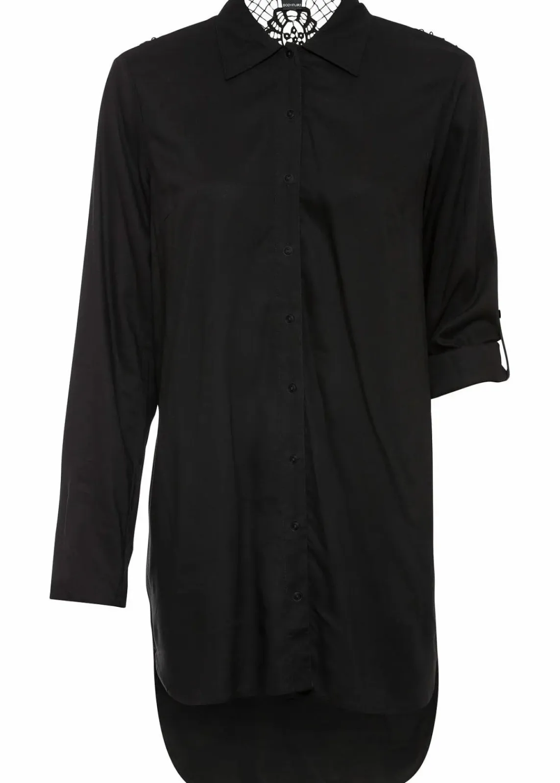 bonprix Bekleidung·Jacken & Mäntel|Nachhaltigere Materialien^Spitzenbluse schwarz