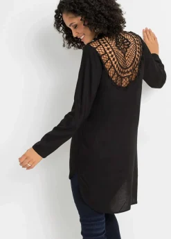 bonprix Bekleidung·Jacken & Mäntel|Nachhaltigere Materialien^Spitzenbluse schwarz