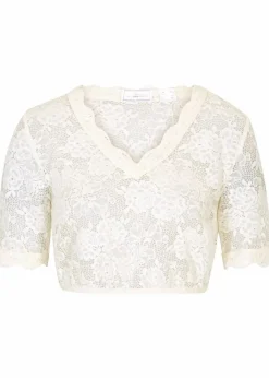 bonprix Bekleidung·Jacken & Mäntel|Blusen & Tuniken^Spitzen-Dirndlbluse wollweiß